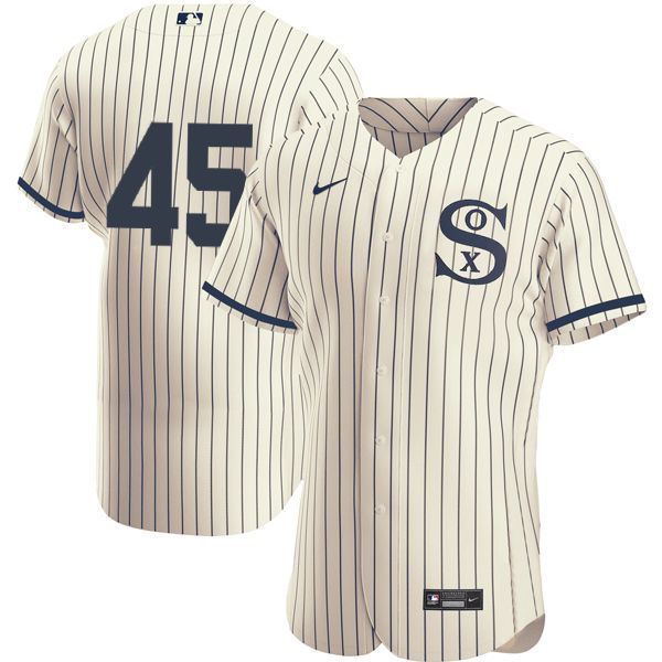 Men Chicago White Sox 45 No Name Cream stripe Dream version Elite Nike 2021 MLB Jersey